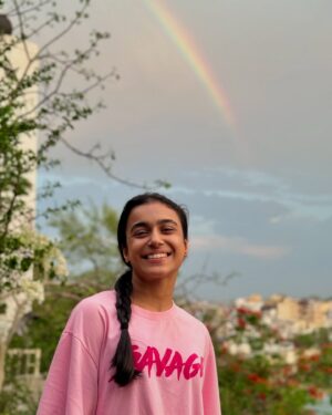 Adrija Sinha Instagram - When it rains look for rainbows, when it’s dark look for stars 🌈✨🫶🏻❤️❤️

📷 : @vedantsinha0218 🫶🏻

#reelsindia #actorlife #photooftheday #adrijasinhastylediaries #rainbow #naturephotography