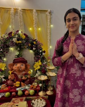Adrija Sinha Instagram - Ganapati celebrations made special because of these beautiful people 🌸🤍✨🫶🏻