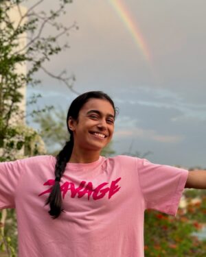 Adrija Sinha Instagram - When it rains look for rainbows, when it’s dark look for stars 🌈✨🫶🏻❤️❤️

📷 : @vedantsinha0218 🫶🏻

#reelsindia #actorlife #photooftheday #adrijasinhastylediaries #rainbow #naturephotography