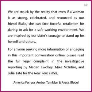 Amber Tamblyn Instagram - In support of our sister, Blake.

❤️ America, Amber and Alexis