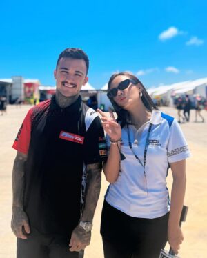 Angie Ang Instagram - Saturday Race is sooo fun! 
Say hi to Abang Tato who steals pole from his buddy, Dixon at #MandalikaCircuit
Duo Ducati started from the second row and ended up at podium! Martinator still confused about the crash and finished at 10th.. 
For some riders, the qualifying is not running well the way they want it to be done, but for Sprint Race, I believe Marc is so happy because today he gets his first point ever here, in #IndonesianGP 🦋🦋🦋
See you tomorrow GPMania! 
#NontonMandalikaDiTRANS7