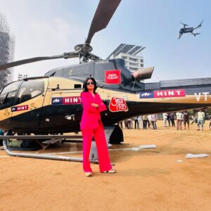 Anjana Om Kashyap Instagram - Aajtak Helicopter shot - the Maharashtra Special 🚁