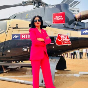 Anjana Om Kashyap Instagram - Aajtak Helicopter shot - the Maharashtra Special 🚁