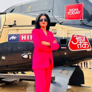 Anjana Om Kashyap Instagram - Aajtak Helicopter shot - the Maharashtra Special 🚁