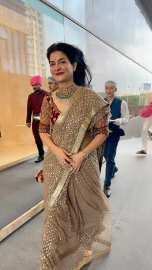 Anjana Om Kashyap Instagram - A saree is actually the super woman cape ❤️

Thank you @lalitdalmia03 for the beautiful embroidery!
