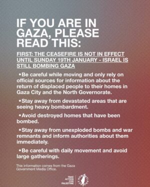 Annie Lennox Instagram - Dear Friends, 
The ceasefire will be called into effect on Sunday 19th January.
From my perspective.. knowing that bombs will still be falling on Gaza until Sunday, I have to say CEASEFIRE sounds great, but we have to hold caution before celebrating. Gaza has been absolutely devastated. Tens of thousands of men, women and children have undergone continuous bombardment for almost 15 months..The slaughter and carnage - wounding, starving, burning, destruction of every part of infrastructure.. 
Entire families wiped out.
The torture, starvation, amputation of limbs ( often  without anaesthetic) - disease, freezing cold rain, wind, ethnic cleansing - nowhere safe.. 
The destruction of schools, hospitals, universities, homes, churches,mosques.. historic  buildings… The list of sadistic cruelty endured by the Palestinian people is indescribably brutal, in a way that has made me feel unspeakably horrified and deeply ashamed of the entire global system, with it’s industrial military complex. 
I almost lost my entire faith in every aspect of it all. Except for those who stood up and called it out.  You have my deepest respect and appreciation!!! 
☮️☮️☮️☮️☮️☮️☮️☮️☮️☮️