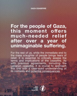 Annie Lennox Instagram - Dear Friends, 
The ceasefire will be called into effect on Sunday 19th January.
From my perspective.. knowing that bombs will still be falling on Gaza until Sunday, I have to say CEASEFIRE sounds great, but we have to hold caution before celebrating. Gaza has been absolutely devastated. Tens of thousands of men, women and children have undergone continuous bombardment for almost 15 months..The slaughter and carnage - wounding, starving, burning, destruction of every part of infrastructure.. 
Entire families wiped out.
The torture, starvation, amputation of limbs ( often  without anaesthetic) - disease, freezing cold rain, wind, ethnic cleansing - nowhere safe.. 
The destruction of schools, hospitals, universities, homes, churches,mosques.. historic  buildings… The list of sadistic cruelty endured by the Palestinian people is indescribably brutal, in a way that has made me feel unspeakably horrified and deeply ashamed of the entire global system, with it’s industrial military complex. 
I almost lost my entire faith in every aspect of it all. Except for those who stood up and called it out.  You have my deepest respect and appreciation!!! 
☮️☮️☮️☮️☮️☮️☮️☮️☮️☮️