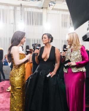 Ashley Graham Instagram - What a night to remember! Thank you @wwd for having me co-host the red carpet at this year’s Golden Globes. I HAD SO MUCH FUN!! 🥰🫶🏼✨🎥 A big thanks to @bachmai for making my gorgeous gown!