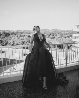 Ashley Graham Instagram - What a night to remember! Thank you @wwd for having me co-host the red carpet at this year’s Golden Globes. I HAD SO MUCH FUN!! 🥰🫶🏼✨🎥 A big thanks to @bachmai for making my gorgeous gown!