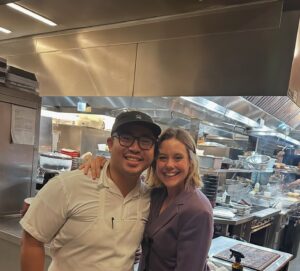 Ashley Williams Instagram - Kicked off #dryjanuary with a once again mind blowing dinner at @majordomola with my new boyfriend I mean favorite chef @timo.thee who gave my whole family a tour of the kitchen! My mushroom hating 7 year old ate an entire bowl of mushroom crispy rice. My ten year old said all he wanted for dinner for the rest of his life was to “repeat this meal.” Thank you chef tim! We had the best time! (Also, anyone else doing dry January?) #restaurant @athleticbrewing