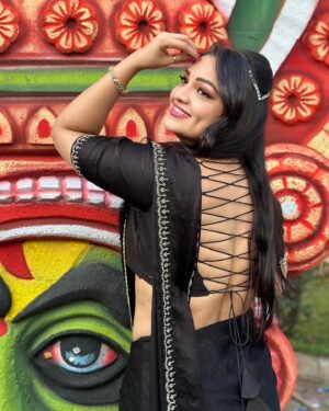 Ashwini Sree Instagram - Black fantasy🌟✨ 

#black #blacksaree #blacklove #saree #sareelove #sareelover #dhee #photography #photooftheday #trending #ashwinisree #ashwini #explore