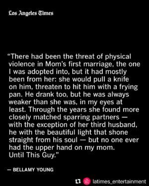 Bellamy Young Instagram - I'm sharing a piece I wrote about my mom's journey with domestic violence. It broke my heart over & over to write it (of course even more so to watch her live it), but if it helps even one person, then that's all that matters now. I'm sending each of you so very much love. Tonight & always. Let's try to take good care of each other. 💗❤️

***
“My mom died at the end of 2023, right after her 83rd birthday. Which doesn’t sound all that remarkable — until I mention that she had been a victim of domestic partner abuse up until the year before her death,” “Scandal”s’ Bellamy Young writes in a guest column for the L.A. Times.
“Mom hadn’t exactly been lucky in love. She had already buried four husbands (cancer, heart attack, COPD, cancer) by the time she met This Guy, who doesn’t deserve to be named here. But Mom never wanted to be alone. It was her deepest fear. She would get the look I get when I talk about sharks.
She powered through her lack of computer skills and met This Guy online about eight years ago. We would joke that she had to import him from Tennessee because there were no good men left in western North Carolina. It was a long-distance relationship at first: She would cook for him at the house I’d helped her buy outside of Asheville, and drive to Tennessee to go to church with him.
Eventually, he brought his two cats and moved into Mom’s house. I’d watched her go through this phase with a new man a few times, bless her heart, but there seemed to be far less joy now. ‘At least he’s smart,’ she kept saying, as if to excuse his excessive drinking or unnerving silence.
The life she made with This Guy got smaller and smaller. She dropped out of her book club and her service organization. They stopped going to church. They no longer made plans with friends. After experiencing the drinking and fighting firsthand — or just the tense silence — people stopped coming over. Mom closed the door to her own cage and chose This Guy. Over life, over fun, over safety.”
Read the full guest column at the link in @latimes_entertainment’s bio.
🖊️ @bellamyyoung 
📸 Najeebah Al-Ghadban/For The Times; Bellamy Young; Smallz & Raskind / Getty Images for The People’s Choice Awards