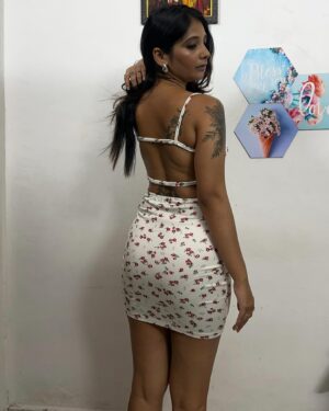 Bhavika Katariya Instagram - Pov: being tanned is your entire personality ♾️
Outfit: @luluandskyofficial 
.
.
.
.
.

#styleideas #outfit #pinterestaesthetic #pinterestgirl #cutedress #outfitinspiration #outfitinspo