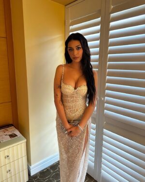 Brianna LaPaglia Instagram - What an honor to be at the @goldenglobes with my DAWG G. Next time we go we will be accepting an award for the epic show we are writing😌 thank you @cbstv 

Makeup: @alexisoakley 
Hair: @itsbeccamader 
Tan: @isabelalysa 
Styled by: @danielleandalix
Diamonds: @klarejewelers