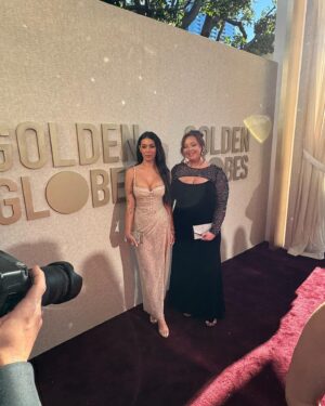 Brianna LaPaglia Instagram - What an honor to be at the @goldenglobes with my DAWG G. Next time we go we will be accepting an award for the epic show we are writing😌 thank you @cbstv 

Makeup: @alexisoakley 
Hair: @itsbeccamader 
Tan: @isabelalysa 
Styled by: @danielleandalix
Diamonds: @klarejewelers