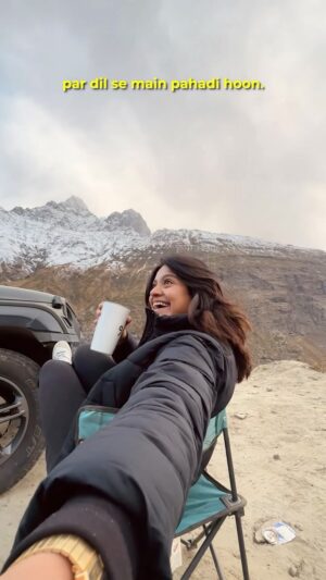 Brinda Sharma Instagram - Trip pe chaloge? 🤪

Vlog 1 from the Ladakh trip 💖 
Kuch naya try kar rahi hun, series aa rahi hai ok 🤪

Now I know I said no more trips with me for a while, but one more is coming in April 🤫

#liveandlettravel #mountaingoatbrinds #reelsinstagram #reelsindia