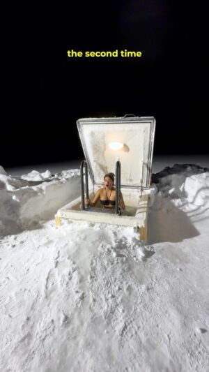 Brinda Sharma Instagram - Dekh ke thand lagi? 🤪

I went to Norway in 2019 for the first time and saw people jumping into almost frozen river that goes through Oslo and then going for a sauna session (these saunas were floating on the river btw how cool); I was intrigued!! 

Cold plunge or shock therapy is supposed to extend your life expectancy along with obviously so many other immediate benefits!! 

Big shoutout to @kakslauttanen_arctic_resort for making this happen for us- CORE MEMORY 😭💕

Ye toh zada karna padega 🤪

#liveandlettravel #brindsinfinland #reelsinstagram #reelsindia
