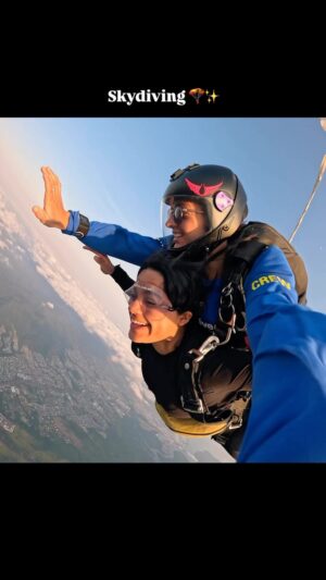 Brinda Sharma Instagram - Who’s going to do this? 😉 

Part 2 of things you NEED to add to your Bucket List for 2025 ☺️🫶🏼
Bungee jumping se zada mujhe skydiving karni thi humesha se, and honestly I totally underestimated the adrenaline 🤣 
My first time was in Dubai, and a lot of you have already seen me react to my experience 🤣😭 
But the time after Dubai were just 🫶🏼🚀✨✨

Places I’ve done Skydiving- Dubai, New Zealand, Switzerland and Australia 🪄
Places I’d recommend- 
📌 Dubai, for the ease ✨ 
(please ye sunset ke time karna and preferably in the winter because both these factors will improve your skydive by 5 times at least in my opinion) 
📌 Switzerland, for the BEST VIEWS EVER!!! I did it in Interlaken and I mean, ITNA ZADA SUNDAR THA my god 😭 

#liveandlettravel #reelsindia #reelsinstagram