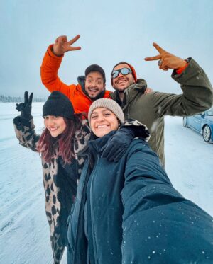 Brinda Sharma Instagram - The Travel OG Creators of India in one Frame! 🔥🙈 #DreamTeam 🔥😂

We 4 spoke about a trip together in 2021 and now we are on the same trip together 🔥 Universe does conspire. Bolo kya maaachaanaaaaa hai!? 🥰