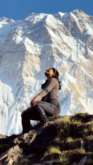 Brinda Sharma Instagram - Is THIS your vibe? 🥺

The transition I’ve always felt like I needed 😭 I’m sure you do too!!! 
Felt EXACTLY like this on base camp! Itne time se I’d been at home in Delhi, and this break was exactly what I was craving 🥺 
Imagine being on the foothills of the most difficult mountain to climb 🤯 ESPECIALLY if you’re a “dil se pahadi” 😏

More from Nepal soon ❤️ 

#liveandlettravel #brindsinNepal #reelsinstagram #reelsindia