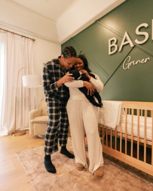 Brittney Griner Instagram - Bash may have the best room in the house. Thank you @strolleria for providing the most comfortable nursing chair and stroller. Relle and I both fall asleep with Bash at night in that chair and wake up without any aches and pains! That’s a plus in my book! @crateandkids proud to partner with you in designing Bash’s room! We love every detail from his amazing book wall collection to his comfortable crib! He sleeps like a big man in his room alone 💤 #strolleriapartner #crateandkidspartner #ilovemystrolleria #ilovemycrateandkids