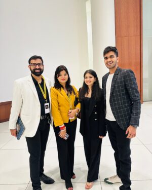 CA Sakchi Jain Instagram - From attending student conferences to becoming a speaker at International Conference, Kolkata, the journey has been amazing! 

Gracing the crowd of 4000 was surreal❤️🤍

With my buddies @ca.sakchijain @kushallodha548 @palanshivam
