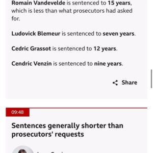 Carol Vorderman Instagram - GISÈLE PELICOT - 50 men sentenced for raping her while she was drugged,  including her ex husband who's been sentenced for only 20 years

Watch the videos....the names of the cowardly little sh*ts, many now crying in court, found guilty of raping this fine strong woman... 

Is the system any better in this country? No it isn't. And it won't be until women come together to say ENOUGH.

Meanwhile much of our press, some of the political parties rampant with misogyny, fundamentally support the insulting system we have.

Guess the year when it finally became illegal for a man to rape his wife? Guess....answer below 🔽

Why aren't women more angry? 
I will never understand.
Let's come together finally to threaten government with our collective power because we do have power, the misogyny and bullying (because that's what misogyny is) persuades many to feel we are weak "the weaker sex" but we don't have to be.  We really don't. 
🤍

Answer: 1991