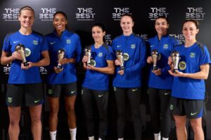 Caroline Graham Hansen Instagram - Big honor to be a part of the best 11 and together with so many of my teammates. Thank you so much and big congratulations to all the winners. ❤️