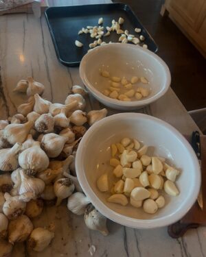 Carrie Underwood Instagram - Spent all day yesterday dealing with all the garlic in the root cellar. I’ll have a new crop coming later this year so I figured I might as well preserve last year’s haul. I pickled some, minced and pressure canned some and dried some for garlic powder. Our whole house now smells like garlic, but I’m happy with how it all turned out! Now it’s ready to use when I need it! 🧄