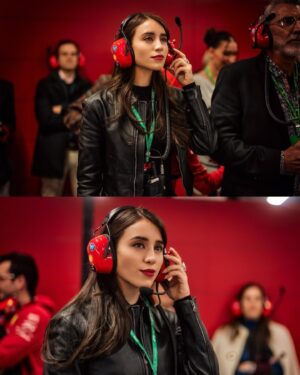 Caylee Cowan Instagram - Thank you @ferrari for an amazing night at the F1 Las Vegas Grand Prix wearing Ferrari from head to toe ❤️‍🔥 @ferraristyle 

Staying with the @wynnlasvegas 
@maisonwynn #maisonwynn 

📸: @gustave_durin 

 #ferrari #f1lasvegas 
#LasVegasGP
@f1lasvegas
@vegas