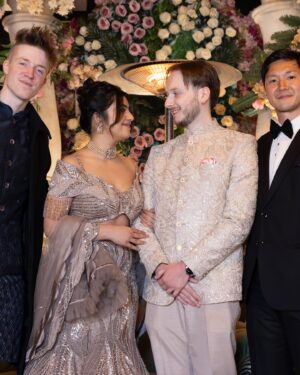 Chahat Anand Instagram - Some more pictures from the function ✨ @mattandchahat 

my outfit - @chaashni.couture 

#lovecouple #coupletime #instacouples #engagedcouple #newlyengaged