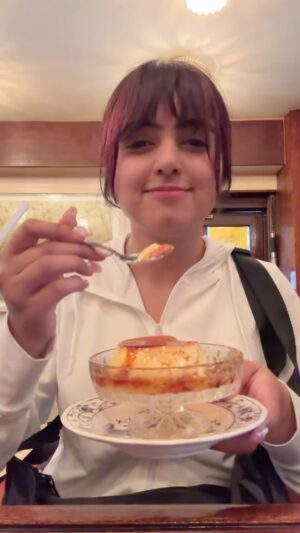 Chahat Anand Instagram - Hahah 🧚🏻‍♀️ who would go here? 

A very famous caramel pudding shop in tokyo (vvvery cute technique by the shop owner )☺️ Heckelun, Tokyo 

#dessertheaven #pudding #tastydessert #caramel