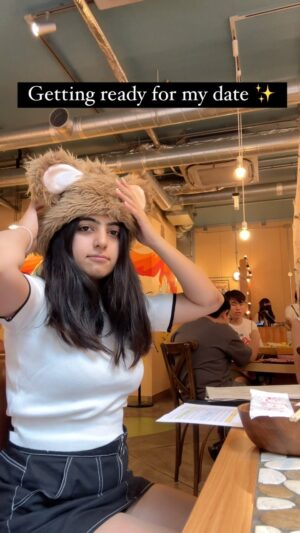 Chahat Anand Instagram - Do you think he liked me? 🫣 

Okay this is very common in japan. wherever i planned to go, i noticed restaurants have single seatings because people are so used to go out and eat alone. In some restaurants if someone doesn’t have company, there are teddy bears (or pokemon in pokemon cafe) what do you think about this 🫣 This was cute and all but before this work, i never used to go out alone . Would you? 

#reels #date #cute #relatable