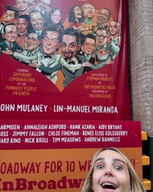 Chloe Fineman Instagram - Ending 2024 w/ a Broadway debut! @allinbroadway 

Not to mention made a movie all summer with people i couldn’t love more! And fell in love with the POLE! I call it “whore on the floor!” Heaven. 

Then some moves i made came out! Cannes! Minions! And finally sharing my sacred black and white pic! 

Not to mention HUGE accomplishment got my red nose at clown school. Stayed weird on SNL. GRINKY! And my dad recovered from cancer and is back to doing improv. 

This is brag city but also nice to see a lot of hopes and dreams come to fruition this year!