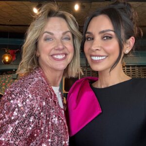 Christine Lampard Instagram - A very special evening with the King and our #changeandcheck choir! @lorraine @futuredreamscharity 💖💖💖 Dress @safiyaa_official  @danniiwhitemanstylist #loveisallaround