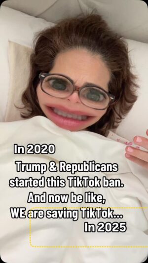 Constance Marie Instagram - In 2020 Trump was upset that tik tok peeps messed with his rally numbers… 
Remember? You remember!
He and republicans convinced everyone it was for the greater good to stop the National Security threat they said-BAN TIK TOK.
They got everyone on board!
Dems & Republicans!
United. 
To ban tik tok.
Although they were NOT United:
To end hunger in America.
To end homelessness.
To fix our healthcare system.
To do something to have common sense fun laws to stop the #1 killer of our children-Guns.
🤯
And now that Tik Tok CEO is sucking up to Trump. 
He is gonna play the role of savior regarding the ban.
Wow.
Greatest Gaslighting Job Ever. The tik tok peeps who wants his trolls are now his greatest fans!
And 
Americans are falling for it. Especially the kids.
🤦🏽‍♀️ 
Tech companies bending the knee to him is working and we are all too stuck in the algorithm to remember history.
#TikTokBan #TikTok #gaslighting #Sunday #themoreyouknow #nuffsaid
