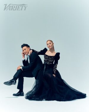 Cynthia Erivo Instagram - Starting 2025 with @jonmchu @arianagrande 💚🩷

Thank you @variety, read now on variety.com 
Photographs by @thetylertwins
 
Cynthia Erivo Styling: @jasonbolden
Makeup: @joannasimkin
Nails: @shadesofshea_ 
 
Ariana Grande Styling: @mimicuttrell
Makeup: @manthony783
Hair: @gabork_mua
 
Jon M Chu Styling: @liatbaruch_
Hair: @eleazarmethod
Grooming: @madeupbysu