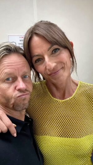 Davina McCall Instagram - Episode one of @maskedsingeruk and @davinamccall is getting ready. Make Up being done as per usual by the lovely @cherylphelpsgardiner and obviously I’m doing her hair. Super simple tonight,quick blow dry followed by a fake ponytail from. @pakcosmetics for information about the clothes please go and follow @abigailrosewhite ❤️ Ive been using the new brushes tonight, mainly the BOAR and PADD  complimented by @sebastianpro_official potion9 and @arkiveheadcare @adamreedhair the new form. Super easy to do this hairstyle,  if you fancy, give it a go. More reels coming soon. Enjoy the show. Happy guessing. ❤️❤️❤️🙌🏻🙌🏻🙌🏻🤪 PS we filmed this back in late September.