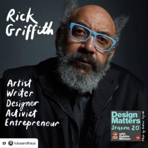 Debbie Millman Instagram - Thank you @lulusandhaus and @print_mag, and most of all @rickgriffith! Link in bio to listen to this episode.

Repost from @lulusandhaus
•
❣️❣️PODCAST NOT TO BE MISSED❣️❣️

Repost from @print_mag
•
Design Matters: Rick Griffith 🎙️⁠
⁠
Rick Griffith is a British-West-Indian designer, collagist, writer, educator, letterpress printer, and optimist futurist. He joins live from the HOW Design Conference to discuss his career and MATTER—a design consultancy, letterpress/typography workshop, and retail bookstore he runs with his partner, Debra Johnson.⁠
⁠
Tap the link in bio to listen to the full episode!⁠
⁠
Words & imagery: Debbie Millman @debbiemillman, Rick Griffith @rickgriffith⁠
⁠
——⁠ #designmatters