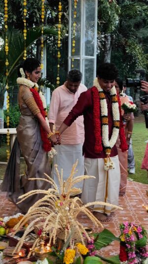 Deepika Damu Instagram - What started as pure excitement and joy became our beautiful forever.”🧿❤️

While most people were busy and exhausted on the night before the wedding, we were packed with curiosity and excitement🤩. After our engagement, we went to our wedding venue with an excitement to enact the ‘tying the knot’ moment and capture it as a cherished remembrance.

Now, when we watch our wedding video, it feels like a perfect echo of that moment we did it out of excitement 🥹, almost as if we had pre-written the magic. The only difference that I feel between these videos is purely an unimaginable roller coaster of emotions’. That video is full of pure curiosity, childlike excitement. On the wedding day, the emotions hit differently—nervousness, a sense of responsibility, flashes of our love story, and an overwhelming wave of joy.

It was us then, and it will always be us. These moments and memories are reminders of a time that was nothing short of magical, overflowing with happiness and love.” 

—Love etched our life together ❤️🧿