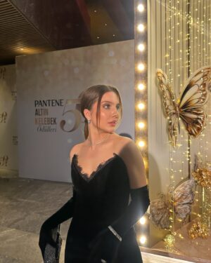 Dilara Kurtulmuş Instagram - Çok güzel bir gecenin sonu💛✨🫶🏼 #pantenealtınkelebek 

Bu geceki elbisem✨ @urbanmuse_ 

#reklam