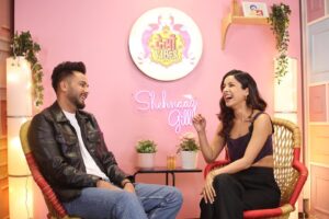 Elvish Yadav Instagram - In today’s another episode shot we had the current sensation @elvish_yadav gracing our show for promoting his upcoming song on @playdmfofficial  is an absolute bundle of energy. Episodes dropping very soon on my YouTube channel. #DesiVibesWithShehnaazGill #elvishyadav #elvisharmy  #shehnaazgill