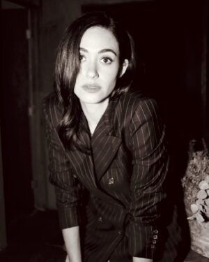 Emmy Rossum Instagram - "There’s nothing more challenging or invigorating than live theater. It’s a high wire act every time. There’s no editor to save you on stage, and that’s terrifying, and thrilling. Everyone is seeing me warts and all, from every angle at every moment. There is nothing to hide behind, and that’s ultimately what I’m trying to embrace at this moment in life." -- @emmy star of Walden @2stnyc 🩷 
interview: @ginaway1 
photos/editor in chief: @tina_turnbow 
makeup: @kaleteter 
hair: @jacobrozenberg 
styling: @thomascarterphillips 
blazer/velvet trench: @curethrift 
special thanks to @thriftboss #2stnyc