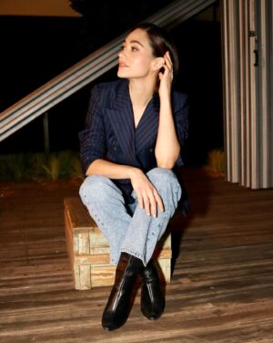 Emmy Rossum Instagram - "There’s nothing more challenging or invigorating than live theater. It’s a high wire act every time. There’s no editor to save you on stage, and that’s terrifying, and thrilling. Everyone is seeing me warts and all, from every angle at every moment. There is nothing to hide behind, and that’s ultimately what I’m trying to embrace at this moment in life." -- @emmy star of Walden @2stnyc 🩷 
interview: @ginaway1 
photos/editor in chief: @tina_turnbow 
makeup: @kaleteter 
hair: @jacobrozenberg 
styling: @thomascarterphillips 
blazer/velvet trench: @curethrift 
special thanks to @thriftboss #2stnyc