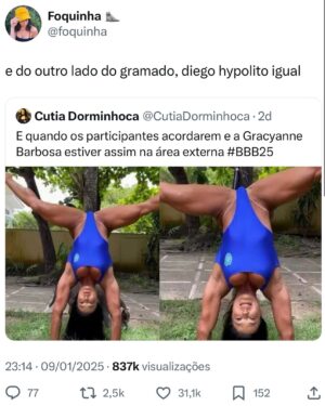 Foquinha Instagram - aleatórias do início de 2025 ✨ de 1 a 14, qual representa o seu?

1. bobeou
2. contagem regressiva pro #BBB25
3. muito acessíveis
4. fritando a rabinha
5. incontinência facial 
6. me chamem pra um cafezinho
7. um fileira de cinema muito bem frequentada kk
8. focada
9. 🆘 🆘 
10. fofoquinhas
11. mi gringuita 
12. prazer, fernanda catania 
13. sonequinha
14. roda de oração pro intestino preso 🕯️