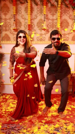 Gayathri Shan Instagram - Manasalaiyoo ?! 😎🔥🕺💃 
.
.

👗 @mokshe_rental_destination 
💄 @arda_bridalmakeupartist 
Shoot and Edit : @i.hare_sh 
Lights rental @ra2.studioz

@joshapp.tamil