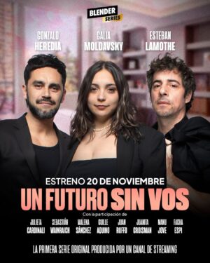 Gonzalo Heredia Instagram - ¡Blender lanza su productora de series! Un Futuro sin vos es solo la primera de muchas historias que vienen en camino. 

Anoten la fecha: 20 de noviembre por YouTube.

Y el 17 de diciembre los ves en el Teatro Broadway.  Conseguí tus entradas en el link de la bio.