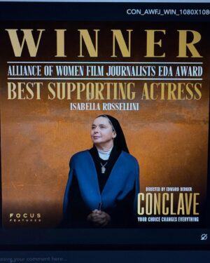 Isabella Rossellini Instagram - I am so grateful for this recognition  and also for the  National  Review Board for best ensemble… the joy is of course subdue by the Los Angeles fires and the thought of many friends and colleagues who are going through this tragedy. I cannot stop thinking about them 💔