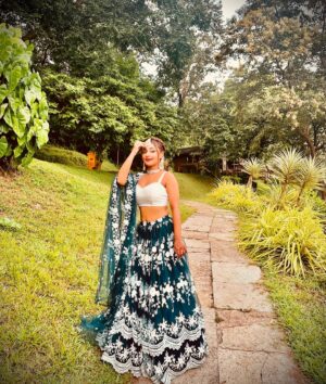 Ishita Ganguly Instagram - 🤍✨💙✨🧿✨🦋

Wearing : @nidhikurda 🤍✨