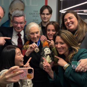 Jane Goodall Instagram - Dr. Jane Goodall continues to make history 📚

We are immensely proud of our founder, who received the Presidential Medal of Freedom on Saturday in recognition of her groundbreaking contributions to science and tireless advocacy for our planet and all who call it home 🌎

📸: AP Photos/Manuel Balce Ceneta, JGI Guest, Valerie Plesch, Getty Images/Tom Brenner, JGI/Lilian Pintea, 
.
.
.
#JaneGoodall #JaneGoodallInstitute #JGI #MedalOfFreedom #HopeInAction